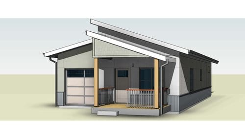 Democrat floor plan — modular home by Fading West